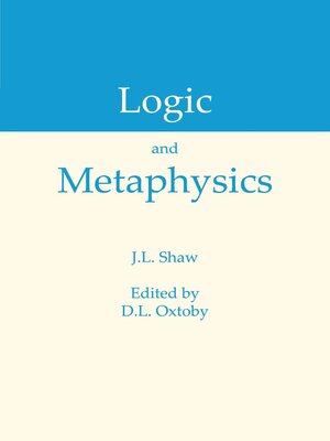 cover image of Logic and Metaphysics